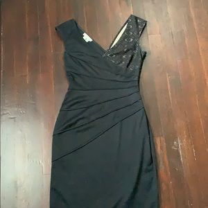 Lace Detail Black Dress